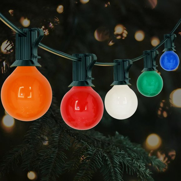 Guirnalda de luces Goothy para exteriores, 7,6 m, multicolor, 27 bombillas, 120 V