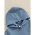thumbnail image 4 of Infant Baby Boys Summer Hooded Jumpsuit Casual Solid Color Short Sleeve Sweatshirt Romper, 4 of 8