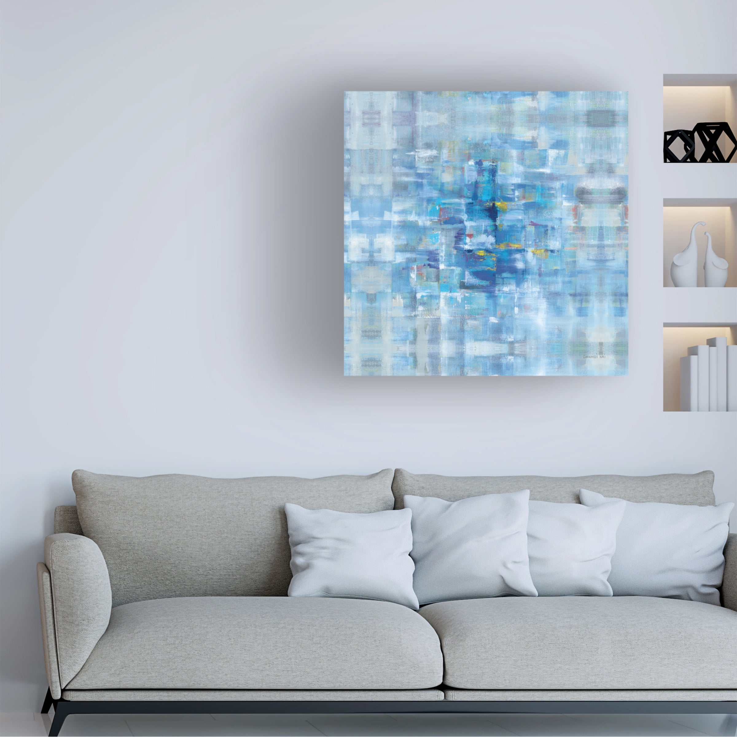 Trademark Fine Art 'Abstract Squares Blue' Canvas Art by Danhui Nai