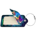 thumbnail image 4 of Rocae Magic Mushrooms ,Fireflies for Leather Luggage Baggage Tags ID Label Privacy Cover ID Label with Stainless Steel Loop and Address Card, 4 of 5