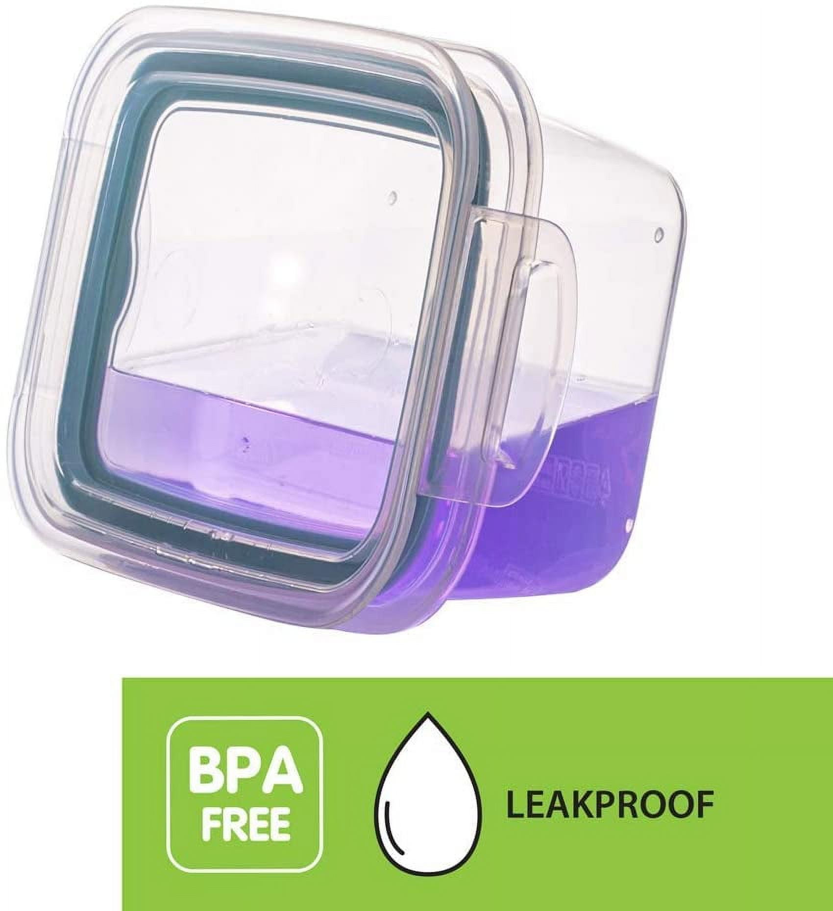 Air Tight Sealable Hermetic Plastic Containers for Food and Cereal Storage.  Perfect Lock Lids for Kitchen and Organization. Microwave/Freezer 