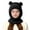 Black, variant on Girls 2 Pcs Winter Cute Bear Pom Plush Balaclava Hat Face Mask Fleece Lined Windproof Ski Mask Neck Warmer Scarf Helmet Hood Bear Ears Cap