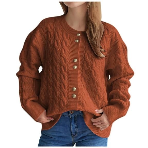 Womens Oversized Cardigans Sweaters Winter Chunky Knit Long Sleeve Button Down Shirt Jacket Outwear