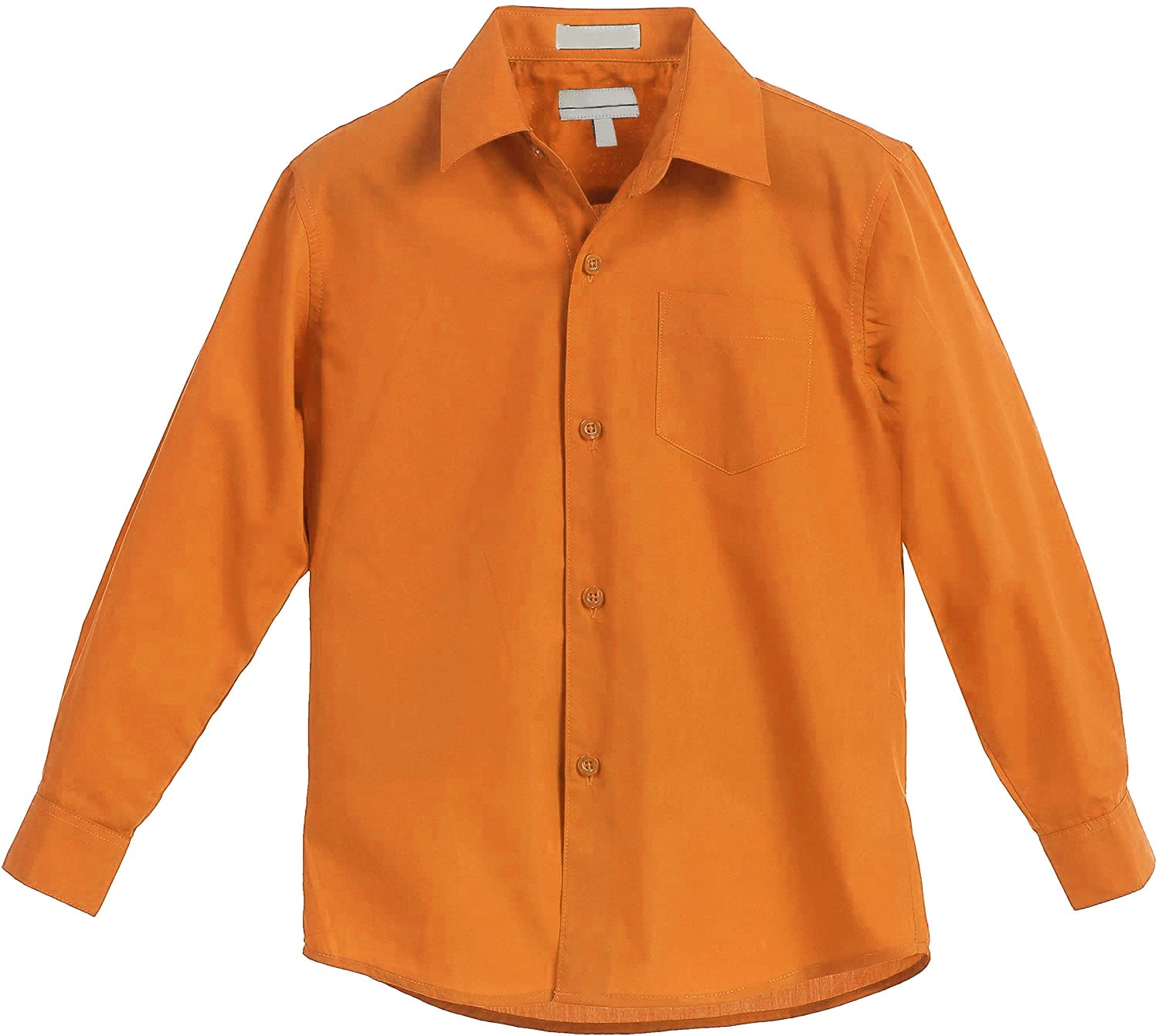 Orange button up hot sale long sleeve shirt