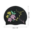 thumbnail image 4 of Unique Bargains 1 Pc Waterproof Morning Glory Pattern Swim Cap Black Pink Yellow, 4 of 6