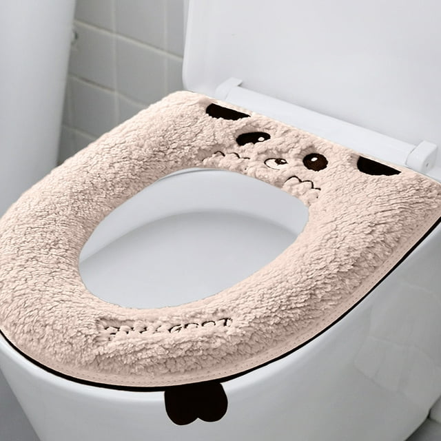 Birdeem Siège de Toilette Modèle à Fermeture Éclair Broderie Assise Laveuse Housse de Siège de Toilette Mignon Laveuse Quatre Saisons Siège de Toilette Universel
