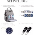thumbnail image 2 of Dodo Babies Backpack Style Baby Diaper Bag + Accessories in Grey for Moms/Dads, 2 of 3