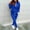 Dark Blue, variant on USSUMA Womens Sweat Suits 2 Piece Set Women Hoodies Long Sleeved Pullover Sweatpant Outfits Pocket Drawstring Solid Tracksuit Elastic Waist Casual Jogger Sets Loose Outdoor Fall Suit