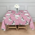 thumbnail image 3 of Pink French Bulldog Love Heart Square Tablecloth,Waterproof Square Table Cover,Wipeable Spillproof Washable Table Cover for Home Kitchen Party Decor 42"X42"(107x107cm), 3 of 6