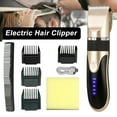 thumbnail image 4 of Electric Hair Clippers 0\.8\-2\.0mm Rechargeable Cordless Barber Man LED Ceramic Trimmers Shaver Machine with Limit Hairbrushes  Gold, 4 of 9
