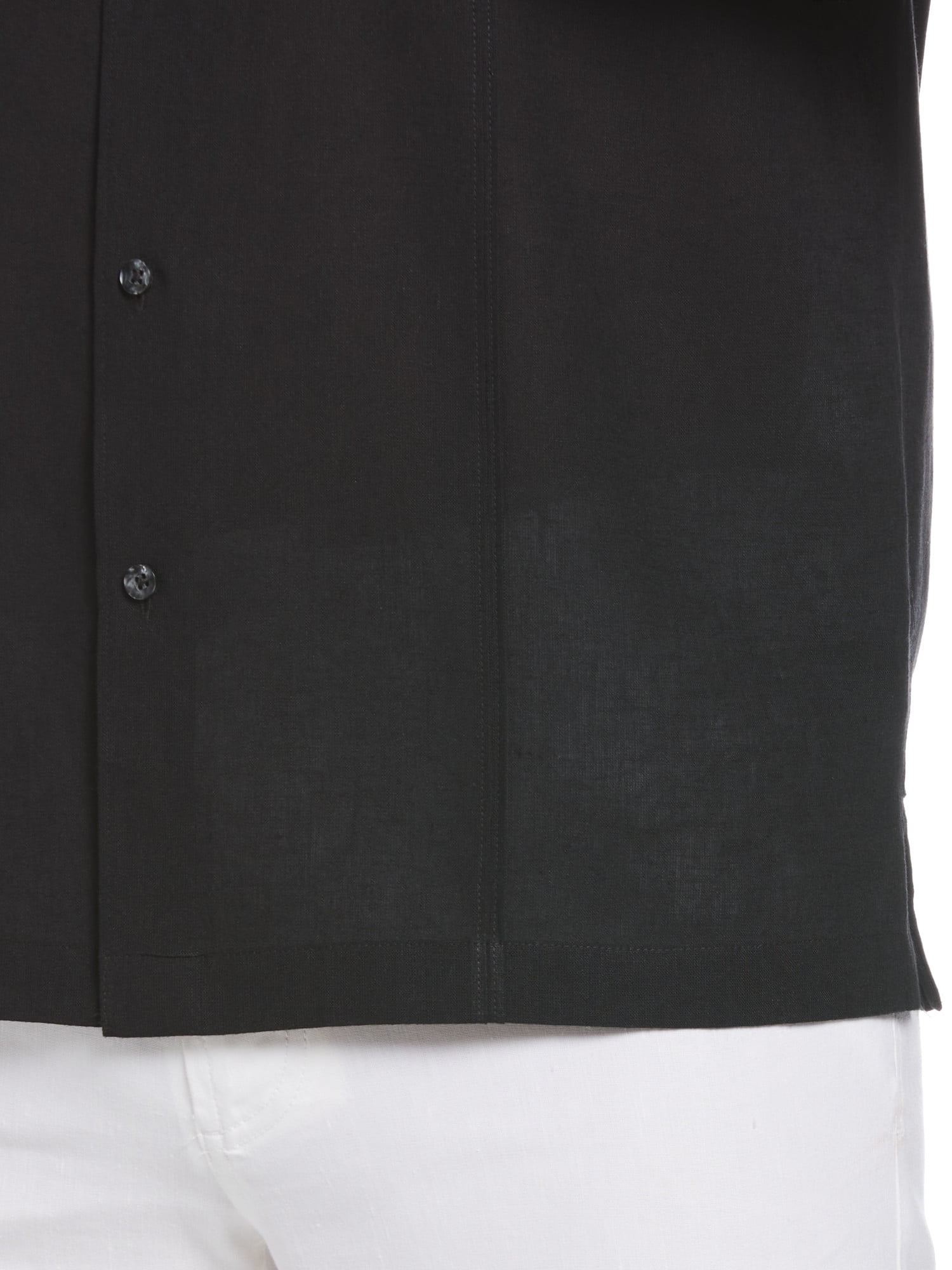 Cafe Luna Men's and Big Men's Short Sleeve Linen-Cotton Tuck Panel Woven Shirt, Sizes S-5XL