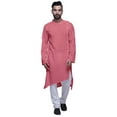 thumbnail image 1 of Atasi Long Sleeve MensKurtaSolid Satin Slub Mens LongKurtaShirt-Medium, 1 of 1
