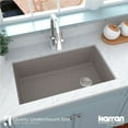 thumbnail image 4 of Karran Usa Qu-670 Undermount Quartz/Granite 32" Single Bowl Kitchen Sink - Concrete, 4 of 5