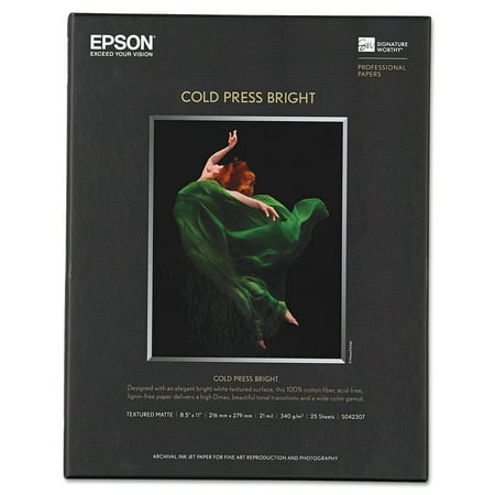 Epson Cold Press Bright Fine Art Paper, 8-1/2 x 11, Bright White, 25 (Best Fine Art Paper)
