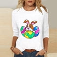 thumbnail image 2 of successthop Easter Clothes Women Bunny Casual 3/4 Sleeve Beach T Shirt Crewneck Top Loose Summer Vacation Clothes M, 2 of 5