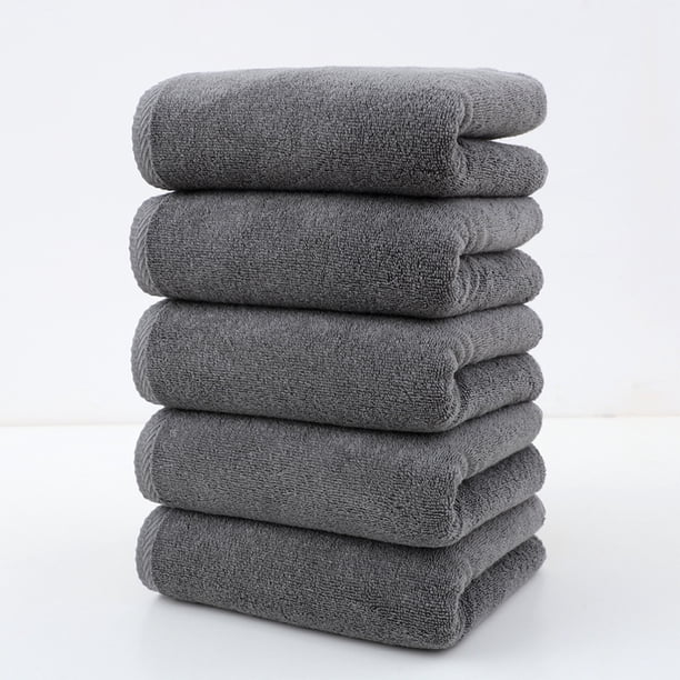 Toallas de algodón, paquete de 5 unidades, 78 x 34 x 1 cm, toallas faciales y paños de secado rápido, suaves y absorbentes para viajes, gimnasio y hogar (negro).
