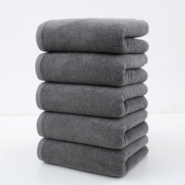 Paquete de 5 Toallas Faciales de Algodón | Toallitas Absorbentes de Secado Rápido | Tejido Natural, Suave y Transpirable | Blanco, Beige y Gris | Toallas de Baño Ecológicas y Duraderas para Viajes, E