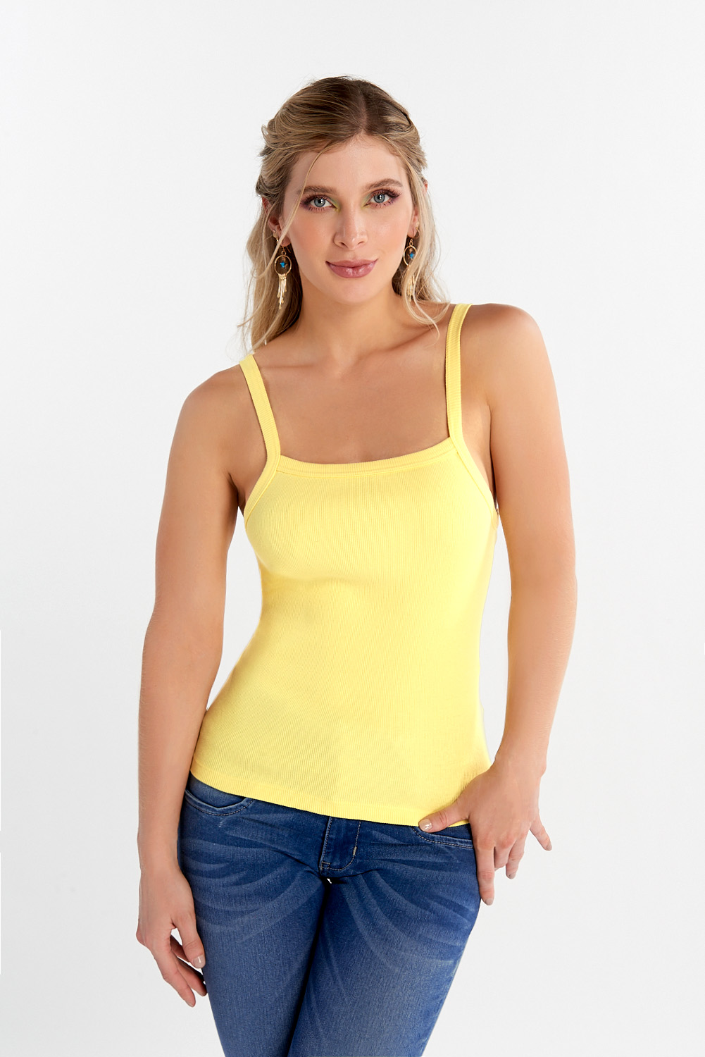 Blusa De Tirantes Amarilla Mundo Terra 026358 Walmart en línea