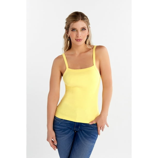 Blusa De Tirantes Amarilla Mundo Terra 026358