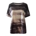 thumbnail image 3 of CHGBMOK Plus Size Débardeur Blanc Tops Femmes Femmes Mode d'Été Splicing Ample Col Rond Imprimé Casual Manches Courtes Tops Plage d'Été Tops en Solde, 3 of 4
