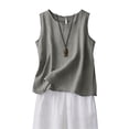 thumbnail image 4 of WAYUTE Tank Tops for Women Crewneck Sleeveless Solid Color Breathable Basic Shirts Loose Fit Camisole Top Trendy Beach Casual Outdoor, 4 of 7