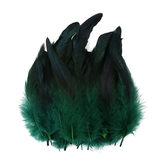 100pcs Pheasant Feathers – Colorful Stripe Feathers for DIY Crafts, Jewelry, and Clothing Accessories Dark Green