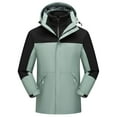 thumbnail image 2 of Sentmoon Men's Jacket Color Block Long Sleeve Drawstring Men's Winter Coat Plus Size Zipper Windbreaker Waterproof Hoodies Men Fall Comfy for Travel and Hiking Green XXXL, 2 of 8
