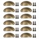 thumbnail image 2 of Paquete de 12 tiradores planos negros para cajones, para armarios, tazas, herrajes de cocina y gabinetes. Bronce amarillo, 2 of 9