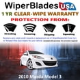 thumbnail image 2 of 2010 Mazda Model 3 Beam Wiper Blades Wipers w/1yr Warranty (Set of 3) w/Rear Wiper (WiperBladesUSA), 2 of 5