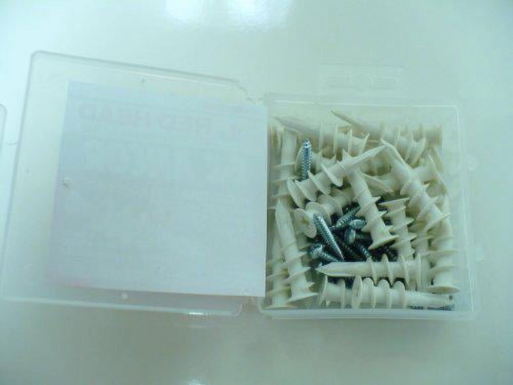 E-Z Ancor Wall Anchor, 1-1/4" L, Plastic, 40 lbs Tension Strength, 25 PK EZP25