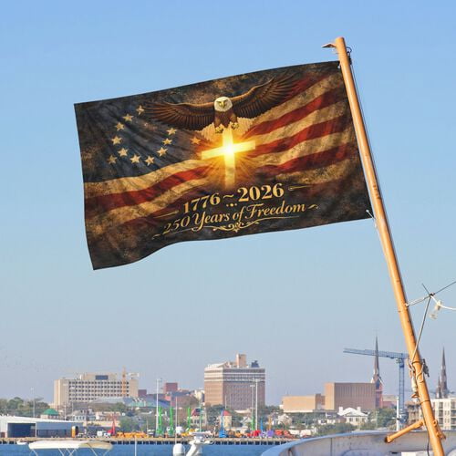 USA 250th Anniversary Flag Double-Sided 6x4 Ft American Independence 1776–2026 Celebration Flag 250 Years Birthday Patriotic Banner for Indoor Outdoor Decor