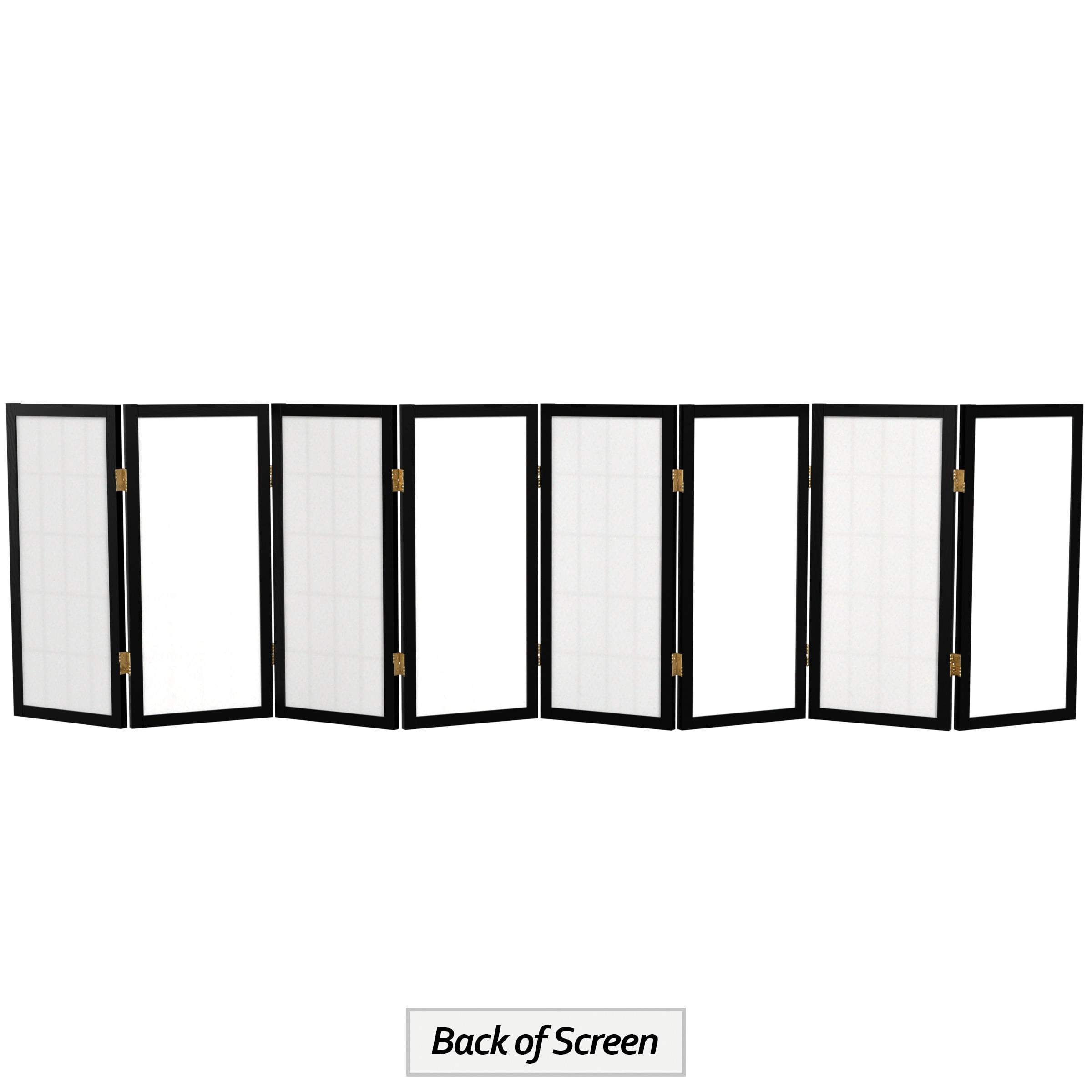 Red Lantern 2 ft. Short Desktop Window Pane Shoji Screen - Black - 8 Panels