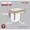 thumbnail image 3 of Rev-A-Shelf Top Mount Single Pullout Under Cabinet Trash Can, 35 Qt, 4WCTM-12DM1-162, 3 of 11