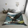 thumbnail image 7 of Salouo Forest River Bald Eagle Print Throw Blanket Gifts for Women Men Soft Flannel Blanket for Home Living Room Decor Bedroom Blanket Gifts for Mom Dad -40"x30", 7 of 7