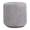 thumbnail image 3 of Loft Lyfe Ezio Fil de Coton 3-en-1 Pouf/pouf/table d'Extrémité, Gris Clair, 3 of 7