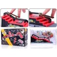 thumbnail image 2 of Finger Skateboards Ramp Set, Fingerboard Skatepark Deck with Ramps & Skate, Fingerboard Half Pipe Red, 2 of 5