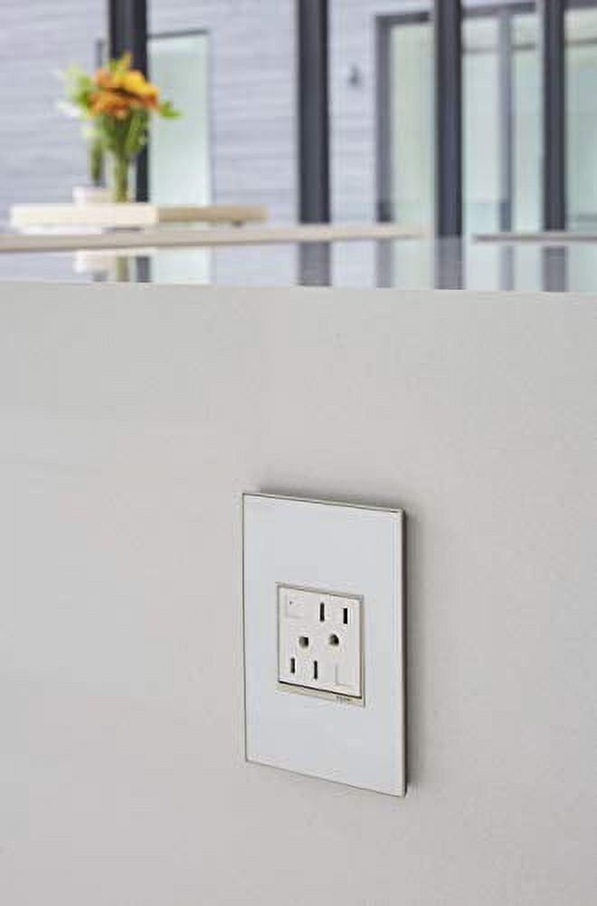 Legrand adorne 15A GFCI Tamper-Resistant Outlet with Matching Wall Plate (White Finish), AGFTR2152W4WP
