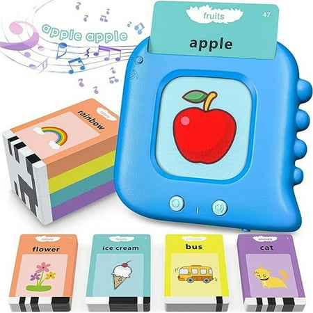 Bilingual Card Reader For Kids, Rechargeable Educational Toy, Early Learning Flashcard Machine, Interactive Language Learning Device, ABS Plastic Construction, Fun Vocabulary Builder