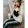 thumbnail image 4 of Women Sweaters Crew Neck Heart Front Long Sleeve Knitted Sweaters Winter Sweaters Alsol Lamesa, 4 of 6