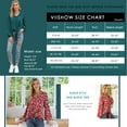 thumbnail image 4 of Uvplove Womens Tie Front Knot Lantern Long Sleeve Loose Fit V Neck Floral Blouses Chiffon Tops Shirts, 4 of 5