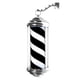 thumbnail image 1 of Cartel abierto de la tienda de peluquería, luz LED giratoria de poste de barbero con estante colgante, lámpara de pie de poste de barbero para 40cm Negro Blanco, 1 of 9