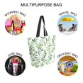thumbnail image 7 of FORMRS Womens Canvas Tote Bag with Zipper Inner Pocket Shoulder Handbag, Green Leafy Pattern, 7 of 7