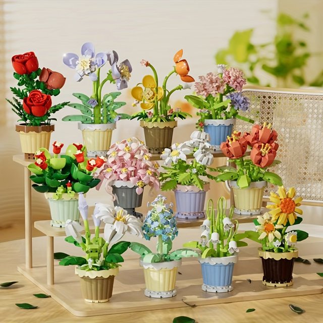 Eternal Flower Puzzle Building Blocks - Creative Assembly Ornaments, Perfect for Spring Festival & Valentine's Day Gifts