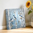 thumbnail image 2 of Canvas Wall Art Spring Blue Bird Canvas Art Print Oil Painting Tree Pictures Wall Decor for Living Room Bedroom Artwork Decorations Stretched Framed Ready to Hang 8"x8", 2 of 9
