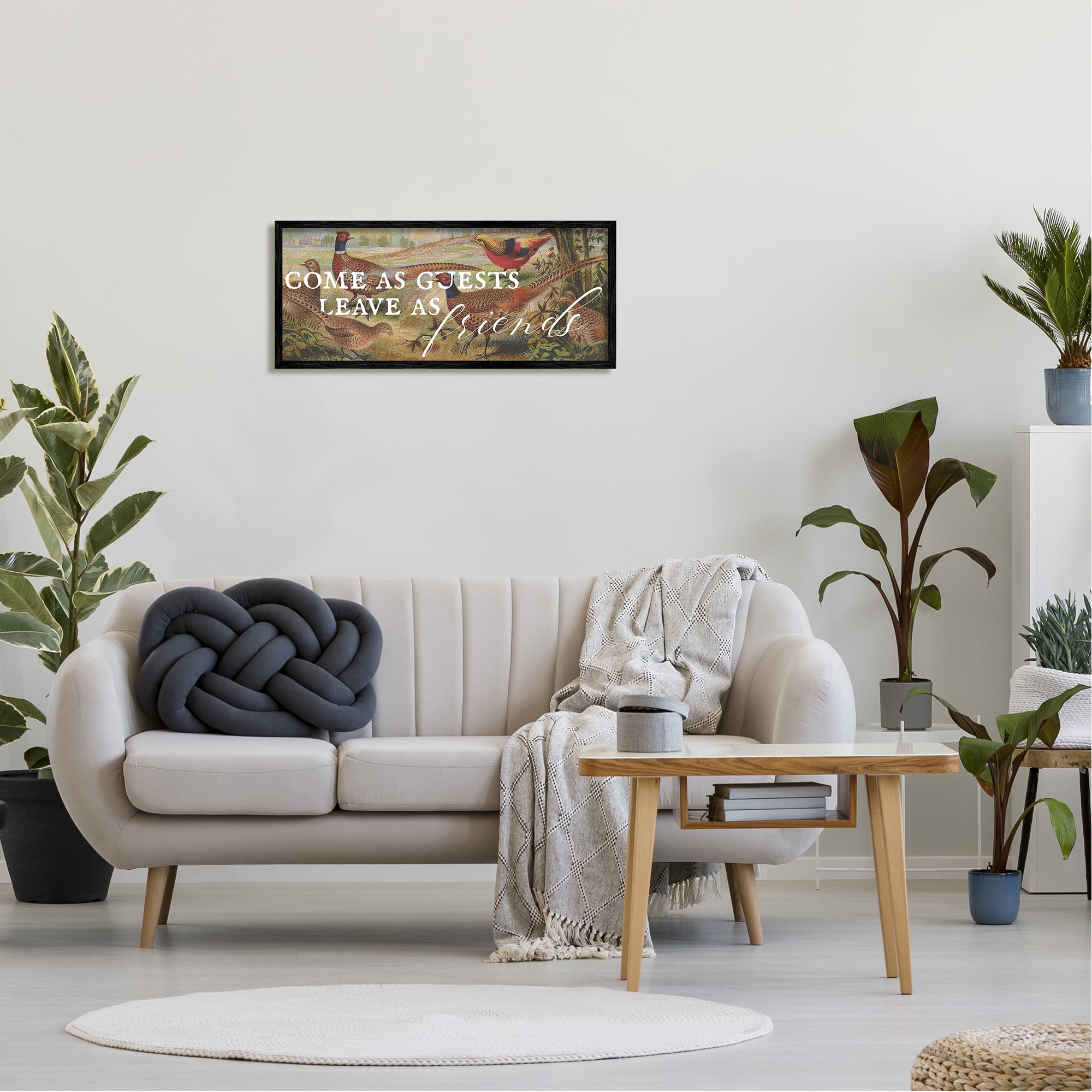 Stupell Industries Guests & Friends Landscape Animals & Insects Painting Black Framed Art Print Wall Art, 30 x 13