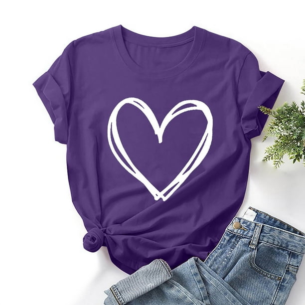 Fiudx Camisetas para Mujer Top de Manga Corta para Mujer, Informal, con Cuello Redondo, Sexy, con Estampado Degradado, Regular, para Verano