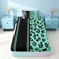 thumbnail image 4 of Homewish Green Cheetah Print Twin Sheets for Girls, Animal Print Stripe Bedding, 3-Piece (1 Flat Sheet, 1 Fitted Sheet and 1 Pillowcase), 4 of 6