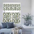 thumbnail image 6 of Kitchen Window Curtains Valance and Tier Set, Watercolor Cactus Flower Rod Pocket Tier Curtain Valance Set, Green Tropical Plants Light Filtering Cafe Curtains for Bedroom Living Room, 6 of 9