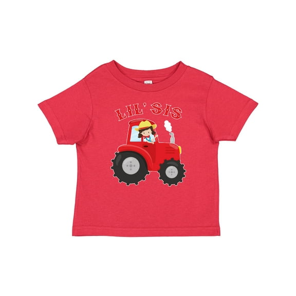 Inktastic Farmer Tractor Little Sis Girls Baby T-Shirt