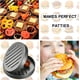 thumbnail image 4 of Prensa para hamburguesas de acero inoxidable, molde para hamburguesas con mango de madera, antiadherente, con 100 papeles para hamburguesas, 4 of 5